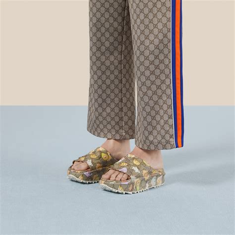 gucci animal print slides|Gucci Canvas Animal Print Slides .